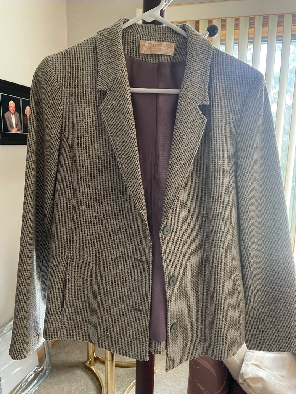 Pendleton Men’s Grey Houndstooth Wool Blazer
